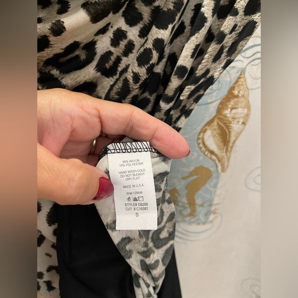 Bella D Vintage Paper Tag 80’s Leppard Print Dress Mini Faux Leather Womens Med - Picture 6 of 7